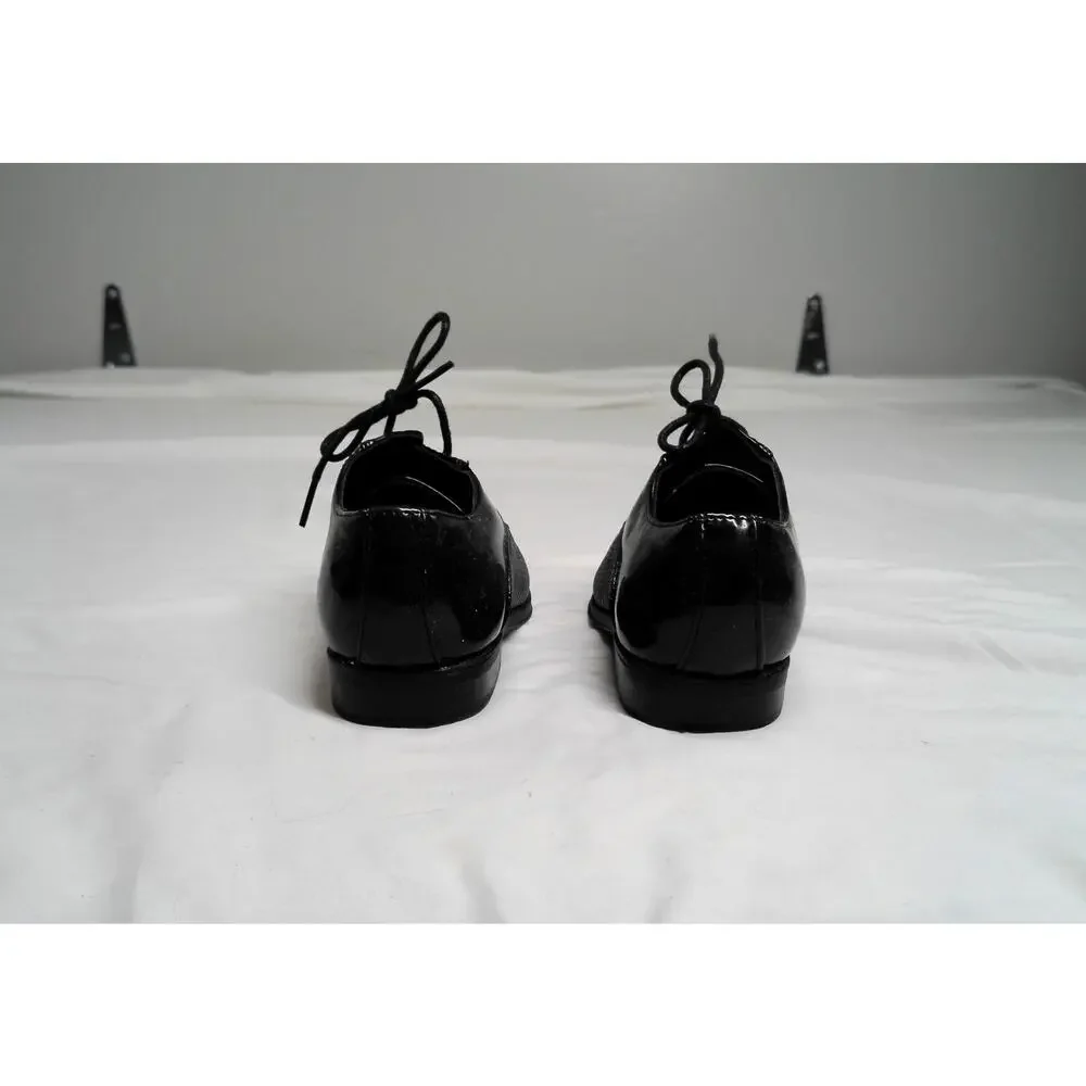 Robertdavid Boys 12M Black Cap Toe Oxford Dress Shoes Formal Wedding Church